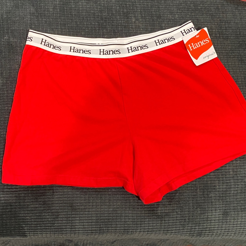 Hanes Vibrant Red Lounge Shorts